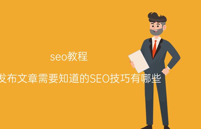 seo教程 网站发布文章需要知道的SEO技巧有哪些？